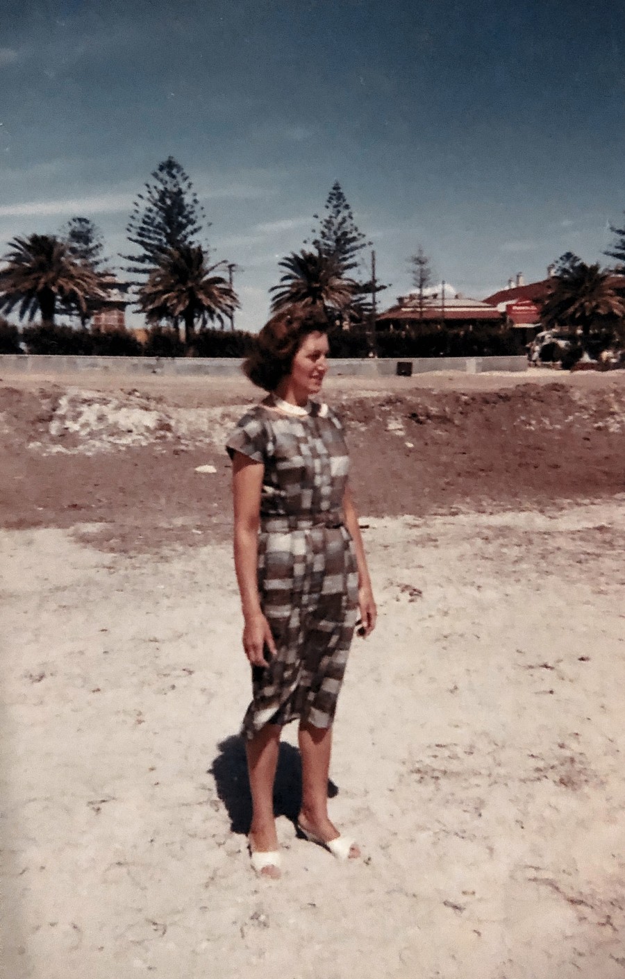Mum at Semaphore Beach, S.A (1962)
