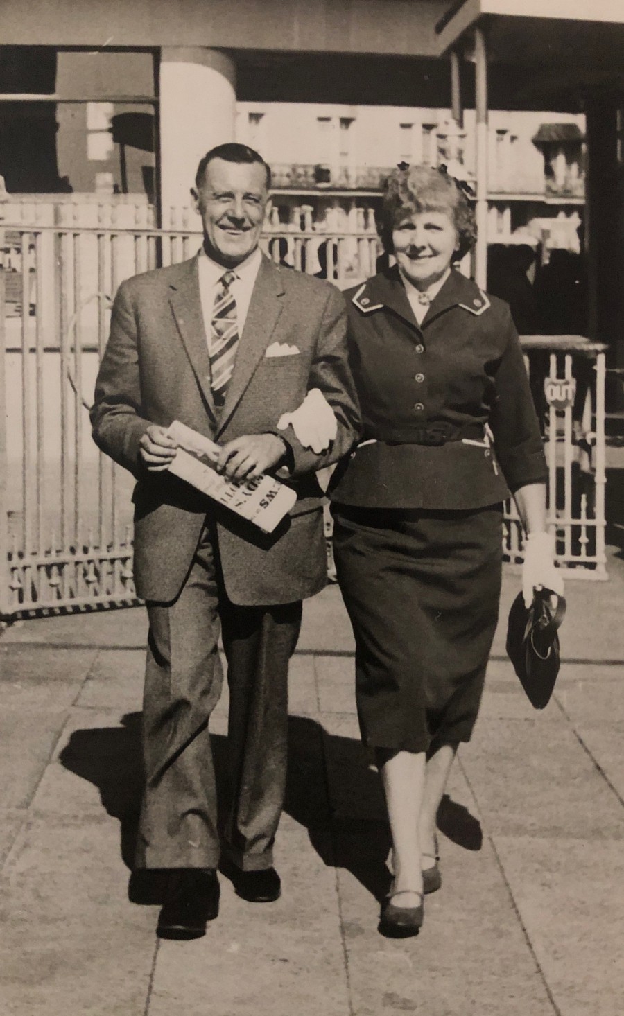 Albert and Maureen Boyd. Looks like a train station in the background.