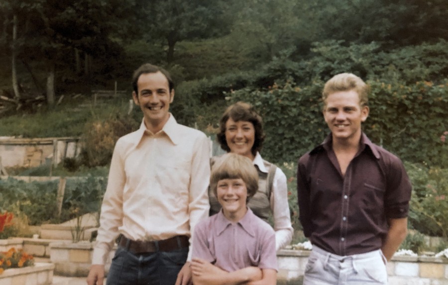 Bernard, Regina, Chris & Simon - August, 1975. Chris and I share a birthdate (31st of August).