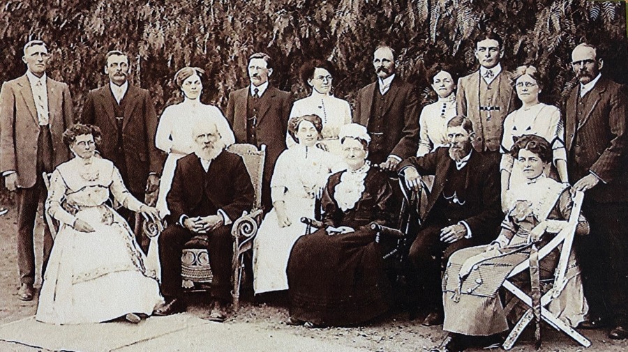 Trewin Get Together (check Helen's Ancestry - Richard Prout Trewin) Back row (6th from the left is Edmund Trewin)