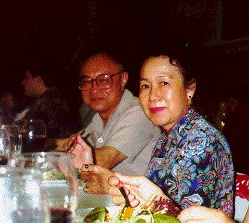Francis and Peklin at a dinner party with the Foo Family