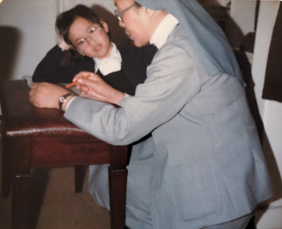 Sr. Letitisia with Li-Chuen at Sluman St, Denistone