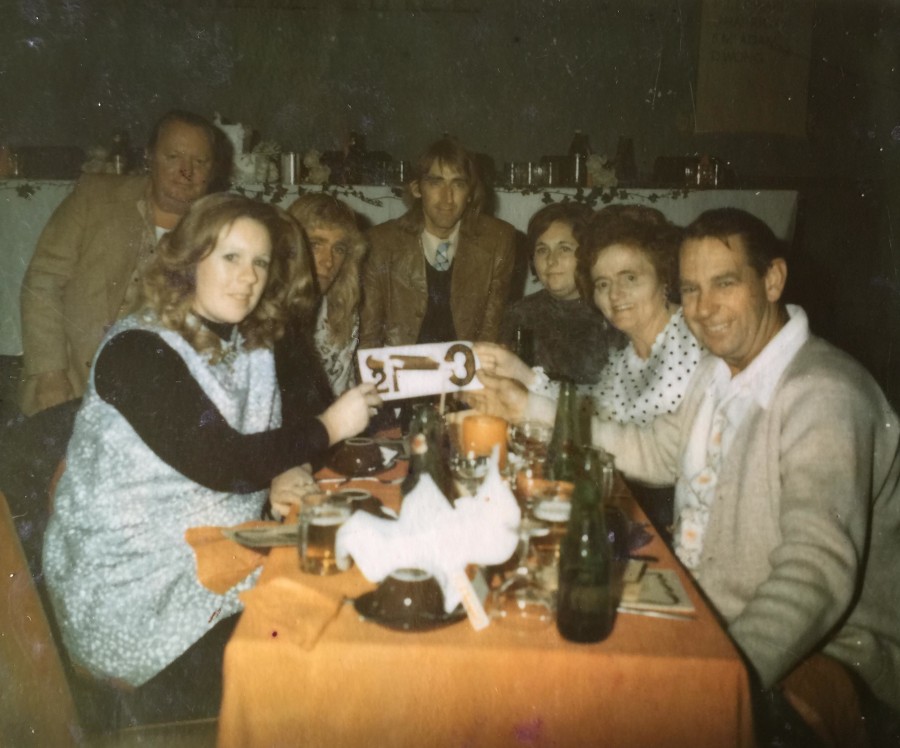 Cheryl’s 21st Birthday Party (Clockwise – Cheryl Hansen, Cheryl Taylor, Geoff Mahony, David Trewin, Margaret Trewin, Barbara Mahony, Rex Mahony)