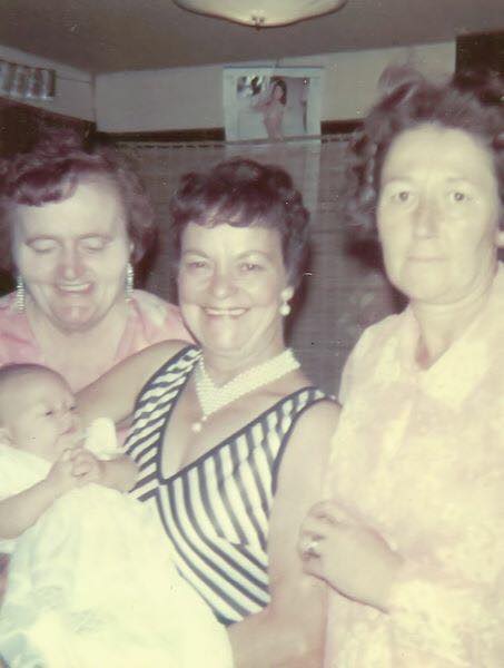 Desiree Hansen's Christening (Baby Desiree, Barbara, Nancy Cave and Vonnie Vowles)