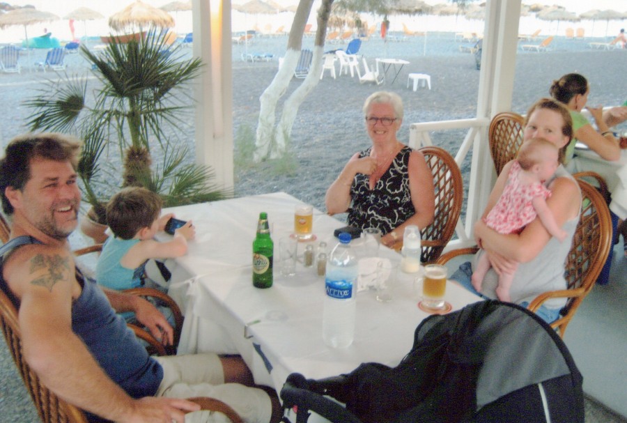 Santorini - Karl, Shontelle, Me, Oscar and Ella