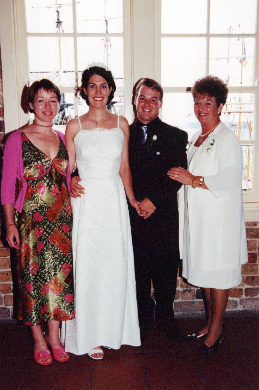 Natalie, Belinda, Mark and I on Mark and Belinda's wedding day
