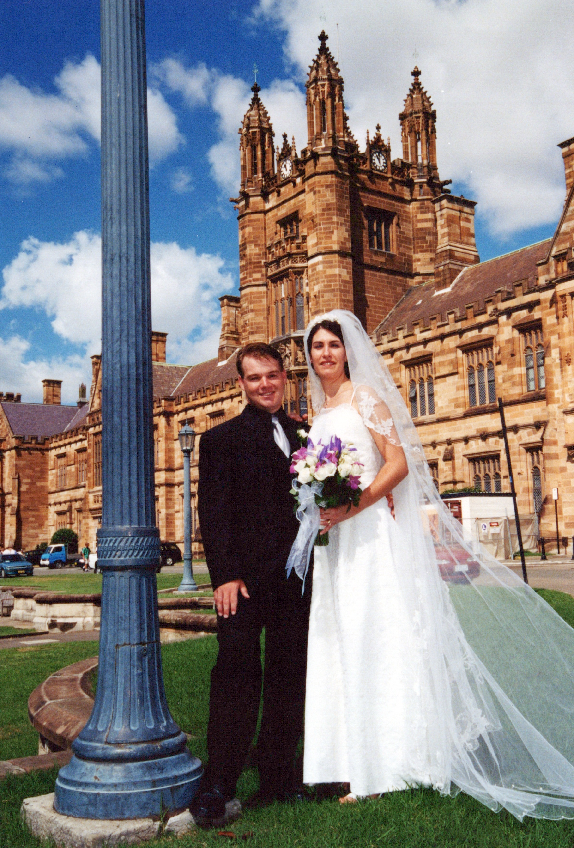 Mark and Belinda on their wedding day, 2001