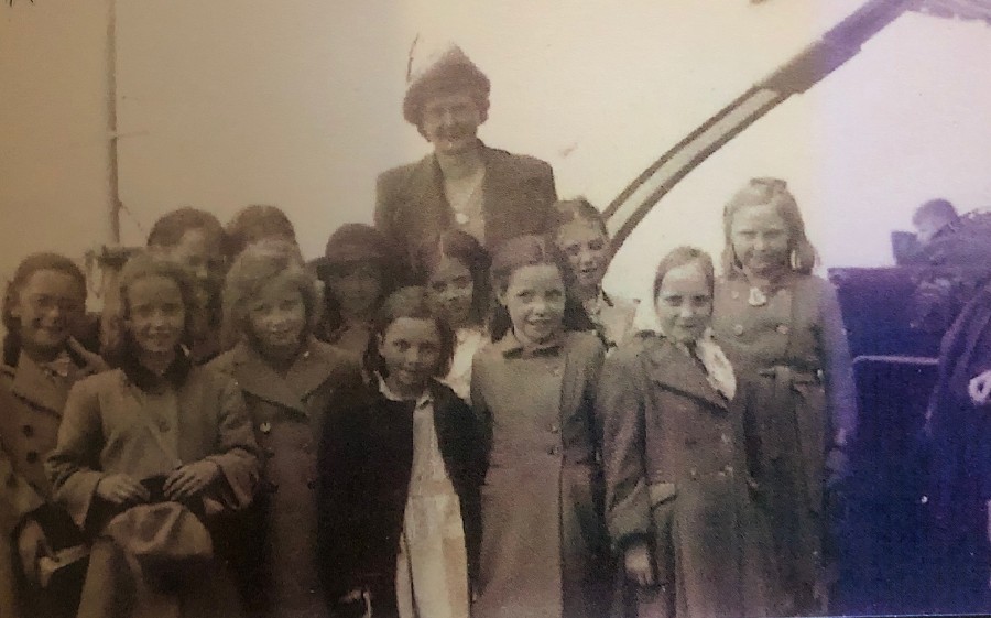 On a day trip by ferry to New Brighton with Miss Ledwitch. That's me, right in the middle, next to the girl in the hat. 