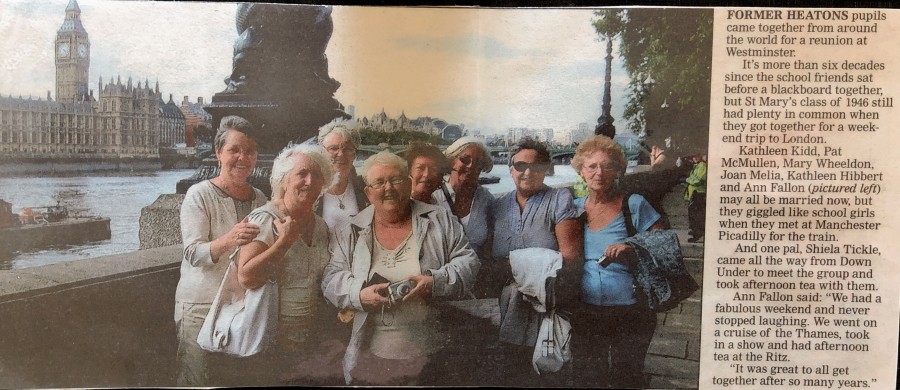 A school reunion with the girls from Heatons (Taken from a British Newspaper)