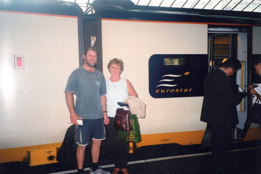 Karl and I, about to board the Eurostar train