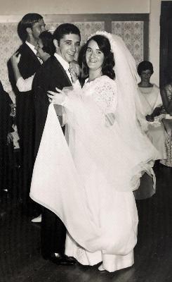 Our Wedding Day. Geoff and Maria Turner. (background from left to right: Jill and Gus, Nursing Friend, Ros Hurst)