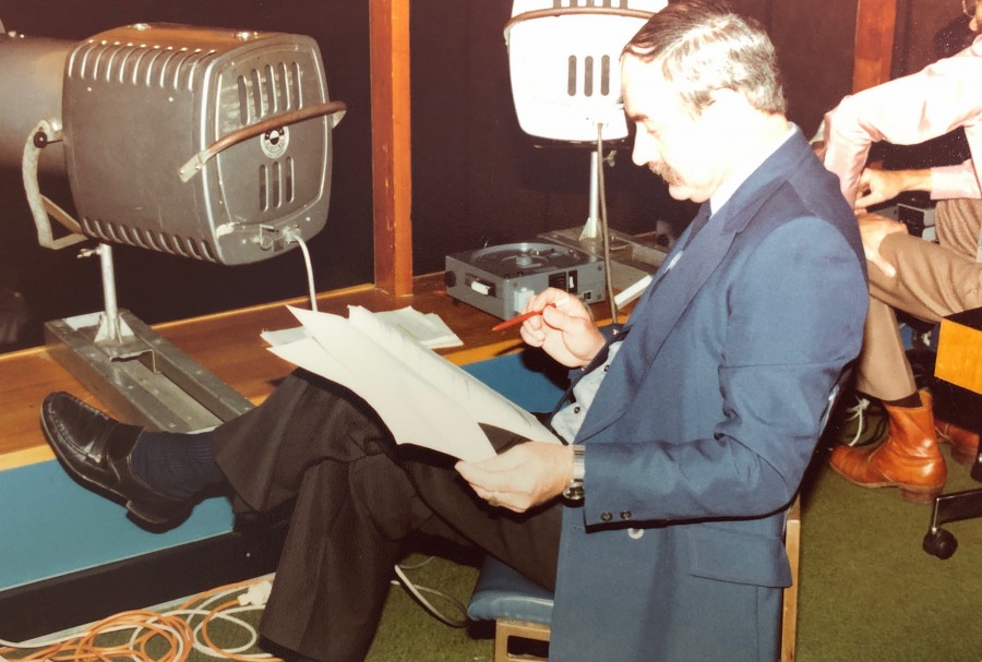 Doug in the Director's Box. Management Group Presentation Night at the Wentworth Hotel, Sydney - 1985