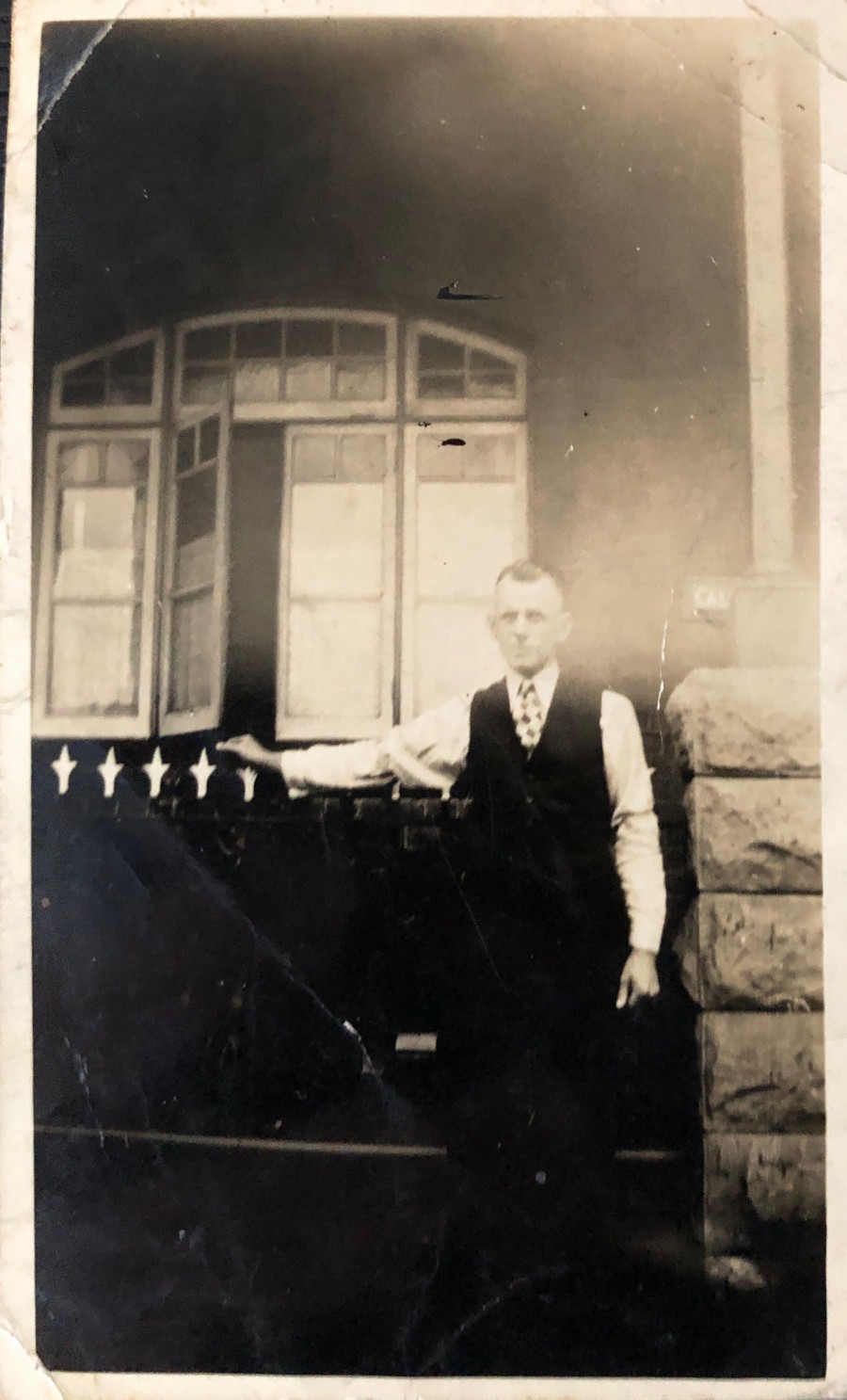 My Father outside the Nobby's Road Residence, Newcastle (about 1925)