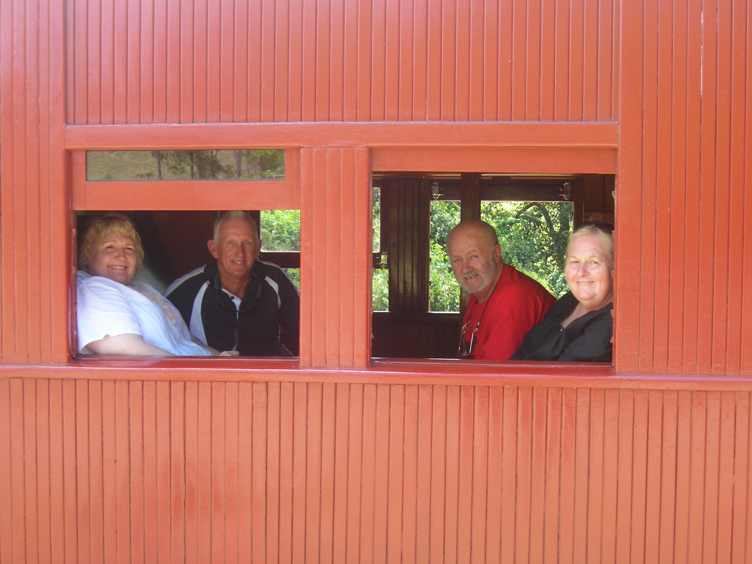 Carolanne, Rod, Reggie, & Margie - on the Little Rattler train