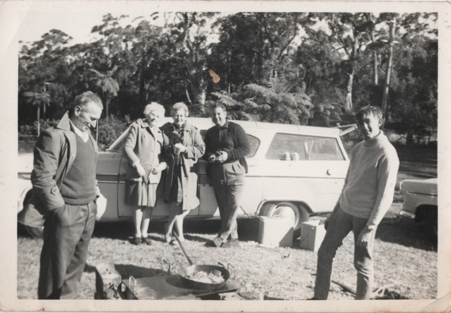 (L to R) Great uncle Rudolph, Nanna, Great aunty Ridge (Rudolph's wife), and Dad