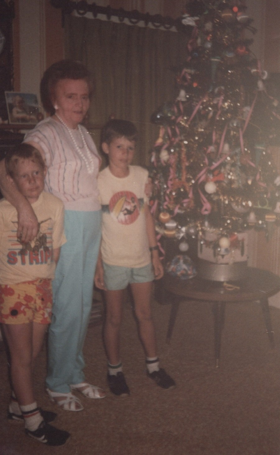 Graeme, Mum, & Adam - Waiting for Santa