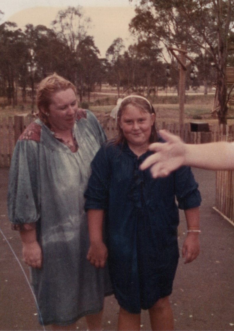 Cheryl & Desi getting of the Snowy River Rampage ride at Australia's Wonderland