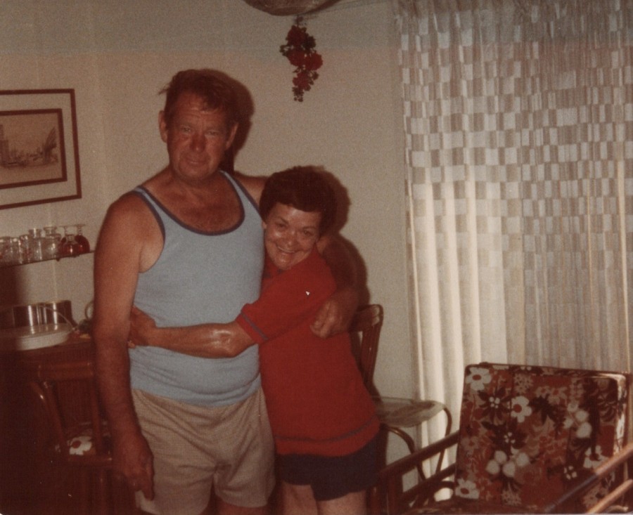 My dad with Aunty Nancy - on the Hawkesbury River