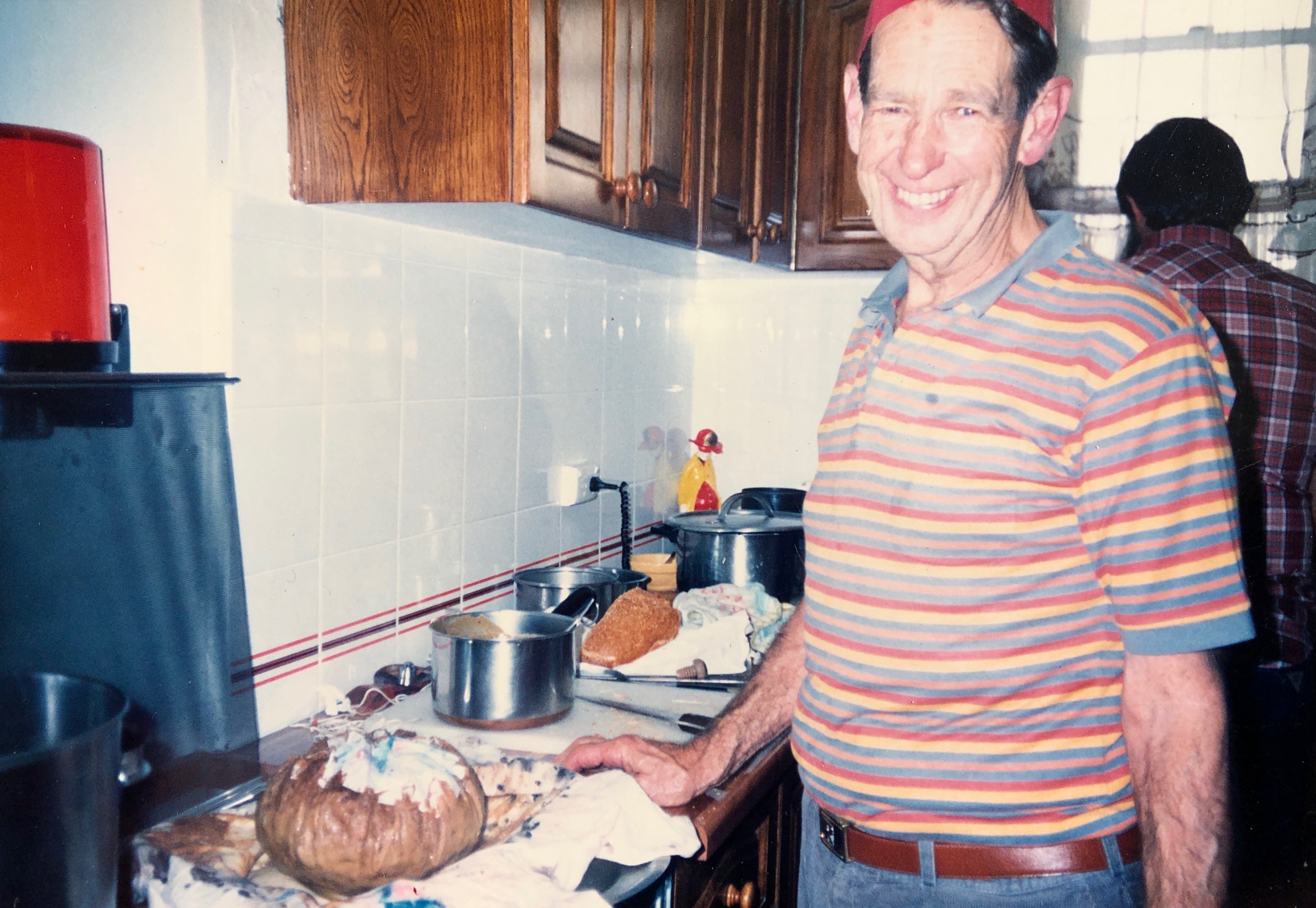 Dad taking on Nanna Ridge's Christmas pudding recipe