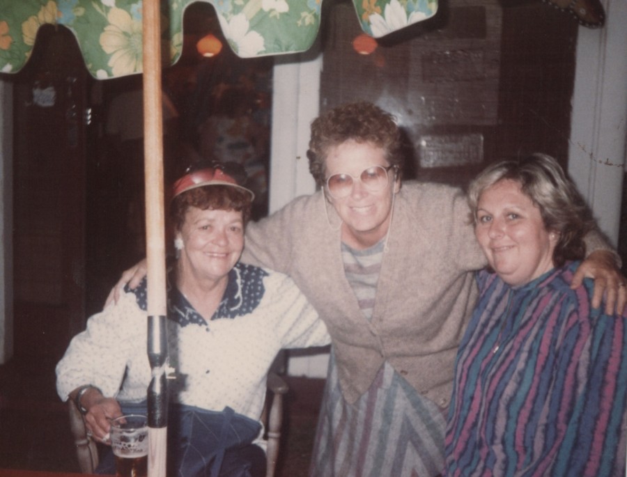 Aunty Nancy, Joyce and I at a BBQ at Mum's house